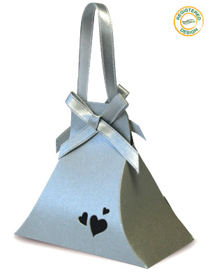 Hand Bag Heart Pearl Silver (pack 5pcs) - Gift Boxes / Bags